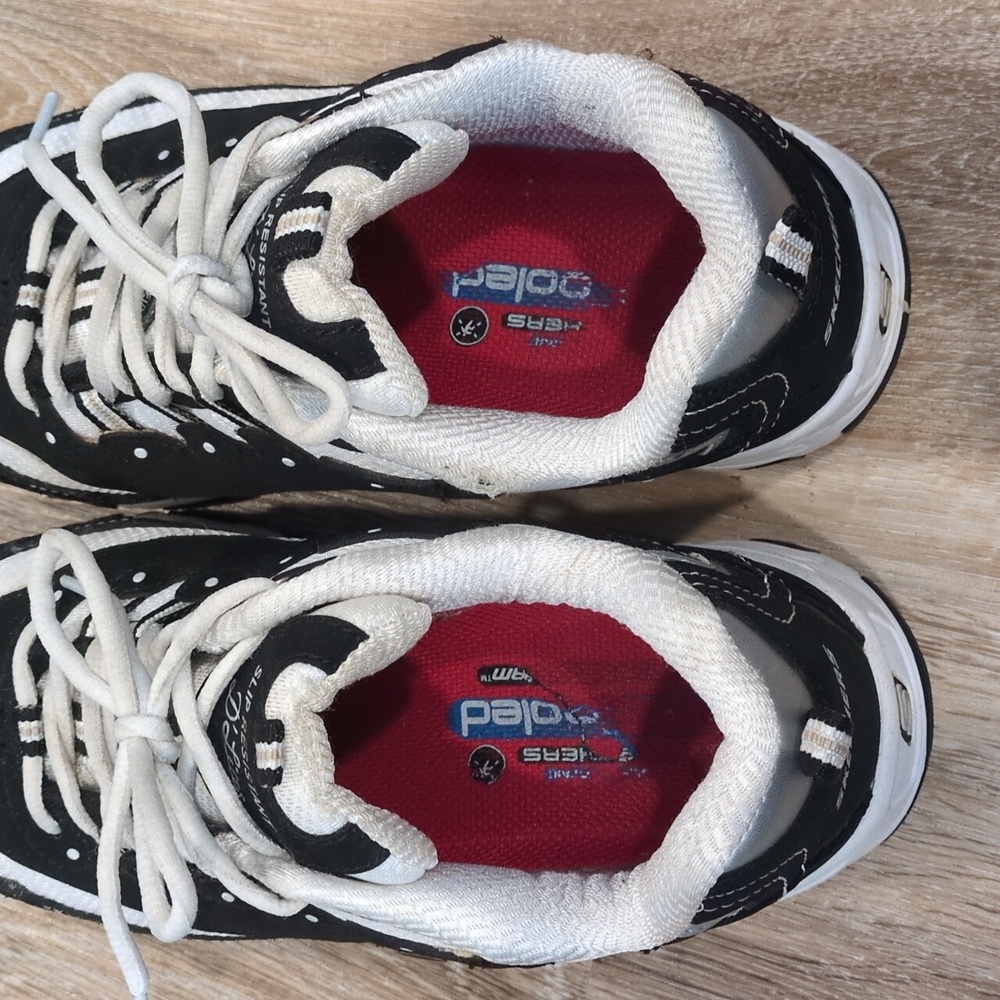 ❤️Skechers D'Lites Women's Black & White Safety Toe Sneakers size 8.5❤️ - Picture 5 of 16